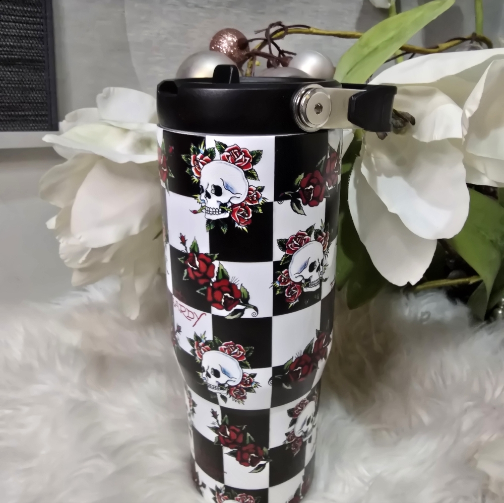 Ed hardy  32oz.flex handle insulated cup new